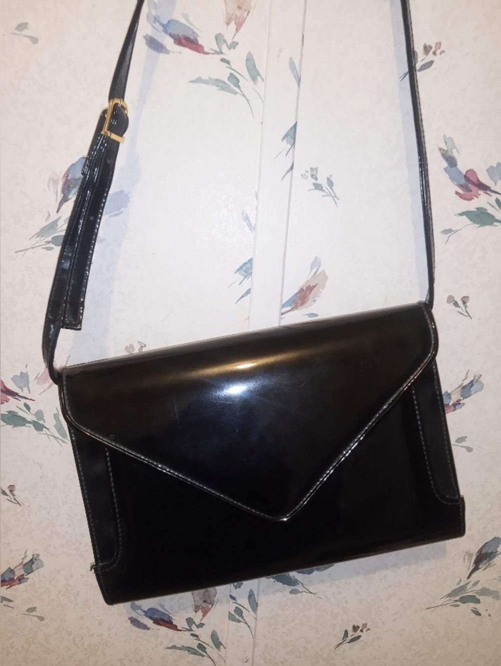 Vintage Ande' Elegant Black Women's Shoulder Bag 3 Compartments Inside 11WX7L.